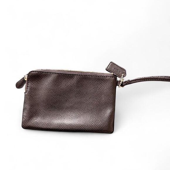 Coach Leather Wristlet Wallet Black - Picture 3 of 7